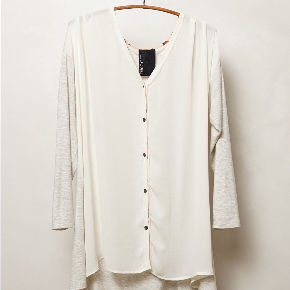 Anthropologie Dolan Windward Button Down White Top